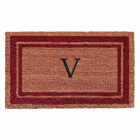 Calloway Mills Monogram Door Mat, Natural, Burgundy, 18 in W x 30 in L 152991830V